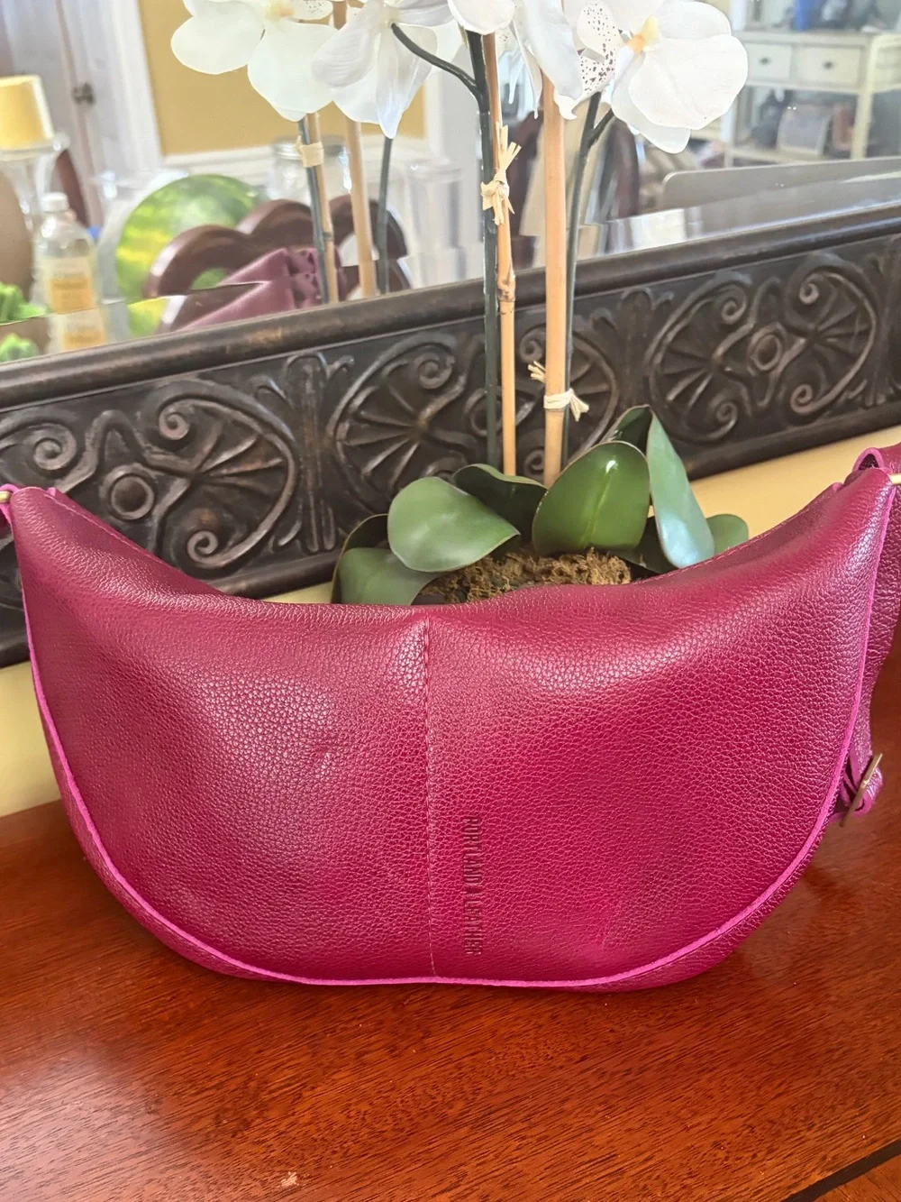Portland Leather Large Koala Sling Bag Orchid